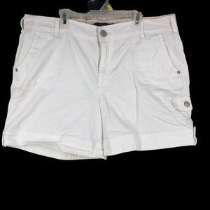 Gloria Vanderbilt Safari Style White Shorts SZ 14